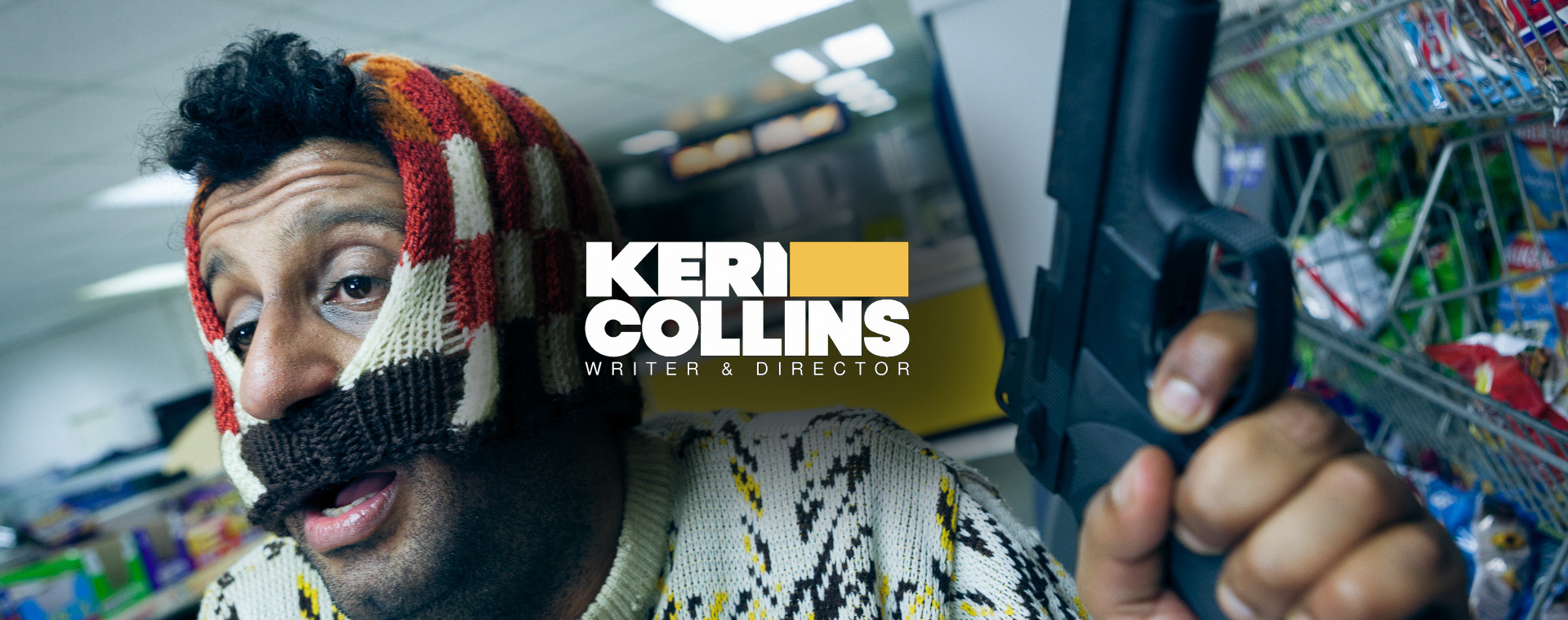 Convenience film still with Keri Collins, Welsh writer and director
